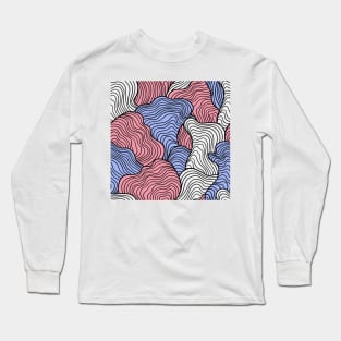 Pastel Abstract Swirl Retro Pattern Long Sleeve T-Shirt